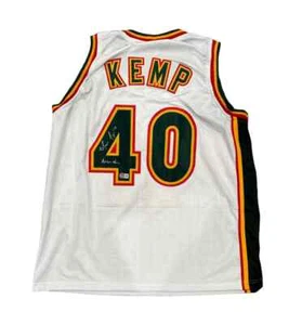 Shawn Kemp Signed Supersonics Custom Jersey w/ Reign Man Beckett BAS COA - Picture 1 of 3