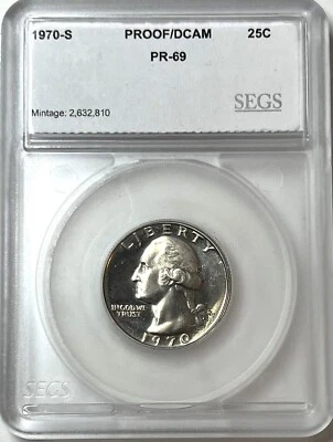 1970-S Washington Quarter 25C Proof/DCAM GEM++ Uncirculated Coin (#18-3690) - Image 1 of 4