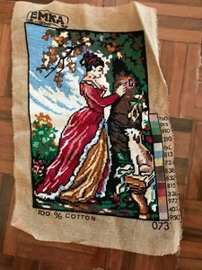 Completed Emka 073 tapestry needlepoint dog The souvenir Fragonard 32 x 21cm - Picture 1 of 5