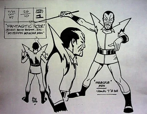 FANTASTIC FOUR 1967 Animation Production ALEX TOTH Model Cel Copy Hanna-Barbera - Picture 1 of 2