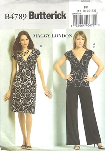 Butterick B4789 EASY Misses Top Kleid & Hose / Gr. 16-22 / SCHNITTMUSTER UNGESCHNITTEN - Bild 1 von 2