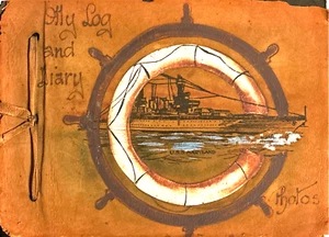 WWI USS Maryland Leather Photo Album - Picture 1 of 18