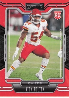 2021 Panini Playbook Rookie #165 - Nick Bolton (RC) - Kansas City Chiefs - Image 1 of 2