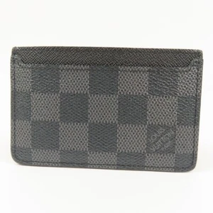 LOUIS VUITTON Neo Porte Cartes Card Case Damier Graphite Leather BK N62666 78901 - Picture 1 of 10