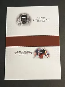 Box 49: 2012 Leaf BLANK BACK PROOF MISSING AUTO & FOIL Jim Rice Wade Boggs - Picture 1 of 2