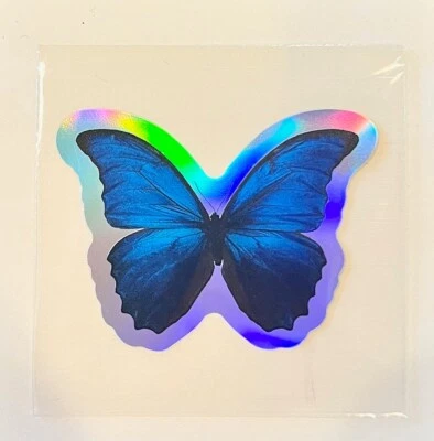 Butterfly Colorful Metallic Stickers Blue Green Red Realistic - Image 1 of 4