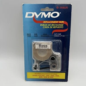 Vintage DYMO D1 Standard 45110 Label Maker Replacement Tape 0.5" Black On Clear - Picture 1 of 5