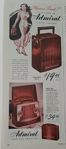 Admiral 1948 modelo 4D12 modelo 5F11 radio vintage color anuncio - Imagen 1 de 1