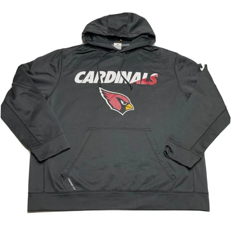 Nike Arizona Cardinals Hoodie Mens XL Black Football Therma-fit NFL Sweater Logo Cover