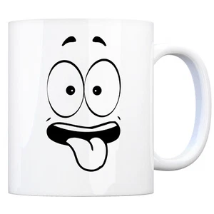 Tassengesichter Kaffeebecher mit freches Gesicht Motiv Tasse Kaffeebecher - Bild 1 von 3