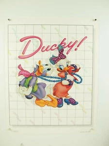 vintage Ducky! Donald and Daisy Duck poster print 22x28" Disney cartoon (1986) - Picture 1 of 9