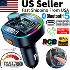  Bluetooth 5.0 Car Wireless FM Transmitter Adapter USB PD Charger AUX Hands-Free