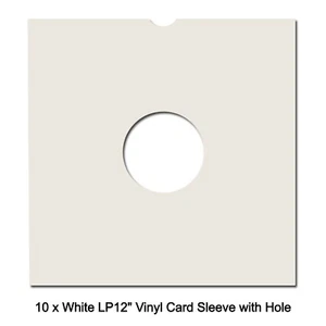 10 x White LP 12” Vinyl Protector Card sleeve with Hole Scratch proof MASTERBAG - Afbeelding 1 van 9