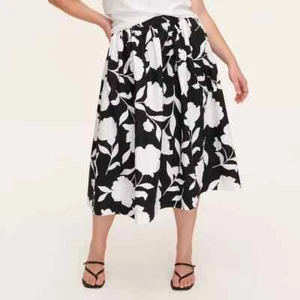 Kate Spade NY x Target Rose Volume Midi Rock - Schwarz/Creme - Größe XL Neu mit Etikett - Bild 1 von 4