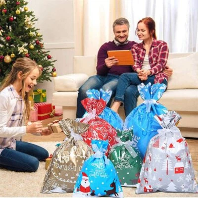 30 x Sacchetti Natalizi Sacchetti Natalizi Natale Confezione Regalo Sacchetti con Nastro Cravatta