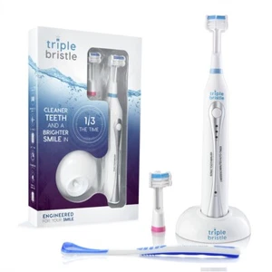 Triple Bristle 3-Sided Electric Rechargeable Sonic Toothbrush - Picture 1 of 6