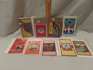 Broom label prints VTG 1910-1940 lot of 9 - Picture 1 of 5