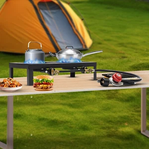 2-Burner Outdoor Gas Stove Propane Cooker Portable Patio Camping BBQ Stove 10PSI - Picture 1 of 24