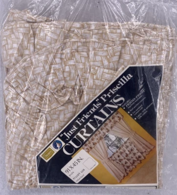 Sears Just Friends Priscilla Cortinas con Volantes Cesta Tejido Patrón 91x45 De Colección Foto 1 de 4