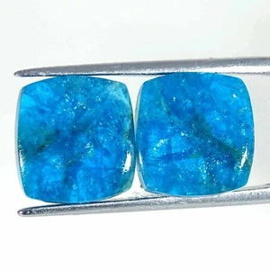 12.10Cts Natural Apatite Cushion Pair Cabochon Loose Gemstone - Picture 1 of 5