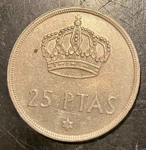 Spanish 25 Pesetas Coin; 1975 - Picture 1 of 2