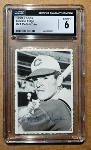 1969 Topps Pete Rose Deckle Edge #21 Cincinnati Reds CGC 6 EX/NM - Picture 1 of 1