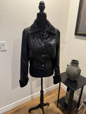 Cider Brand Black Faux Leather Jacket, Size Girls Xl - Image 1 of 4