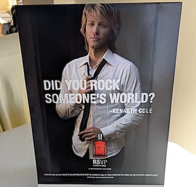 JON BON JOVI~RSVP KENETH COLE ~PANTALLA PROMOCIONAL, NUEVA NUNCA MONTADA Foto 1 de 4