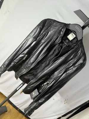 Versace Black Leather Jacket Men’s Size 48 Bomber Blouson Authentic w/ Tags - Image 1 of 4
