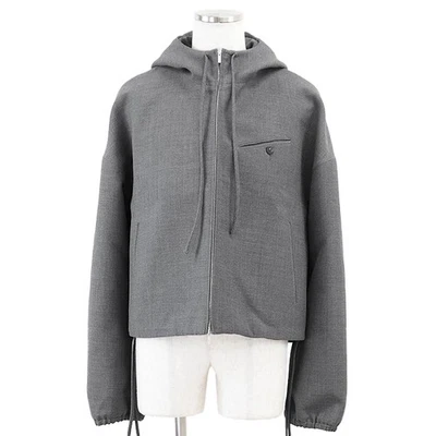 Salvatore Ferragamo 100% Wool Hooded Blouson Mens Size 52 Gray Made in Italy - Image 1 of 4