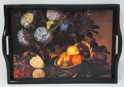 Wooden Serving Tray w/Overlay "Hydrangea in an Urn..." by Johan Laurentz Jensen - Image 1 of 4