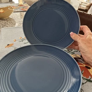 Juego de 2 platos de ensalada Royal Doulton Gordon Ramsay Maze azul oscuro gris 8 3/4" - Imagen 1 de 3