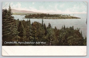 Camden ME Maine Negro Island and Bald Rock Lighthouse Postcard - Picture 1 of 2