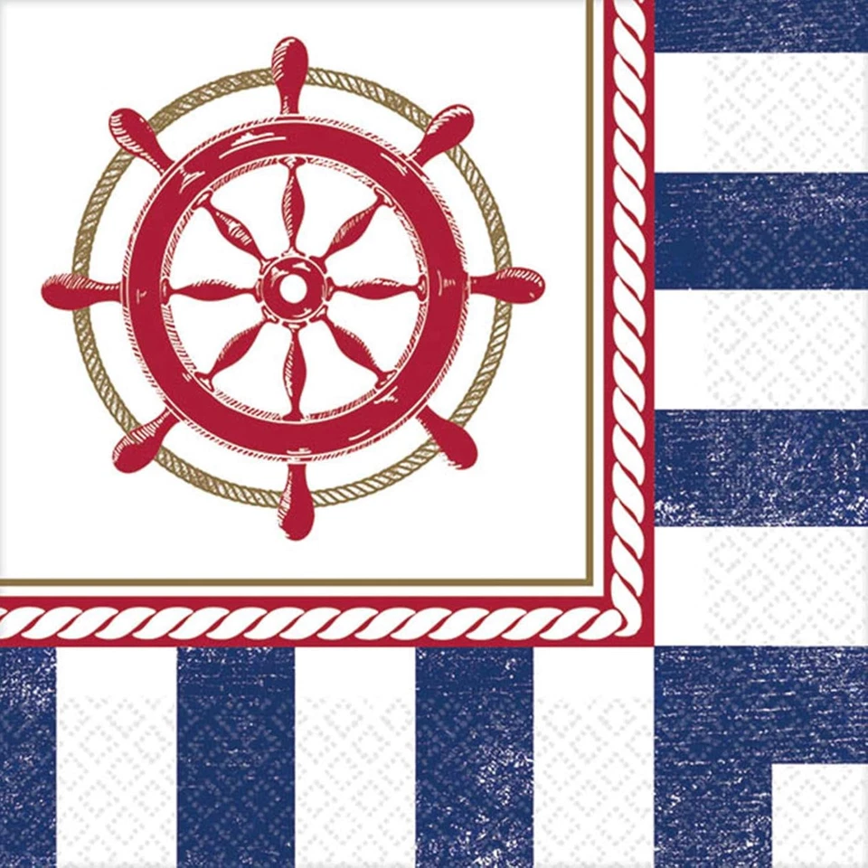 Anchors Aweigh Party Beverage Napkins, 16 Ct. - Image 1 of 1