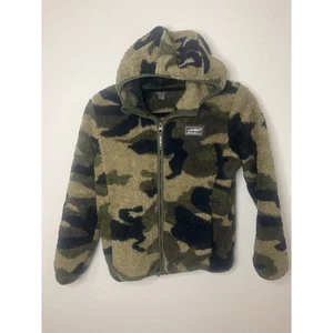 Eddie Bauer Boy's Quest Plush Fleece Full Zip Hoodie Jacket - Camo Size M 10/12 - Picture 1 of 4