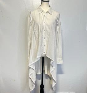 Nicholas K Baumwolle weiß Hi-Low Tunika Shirt Gr. XS Lagenlook Edgy Artsy - Bild 1 von 15