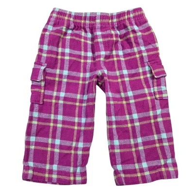 LL Bean Kids клетку фиолетовый брюки эластичный пояс карманы 12-18 месяцев милый - Изображение 1 из 4