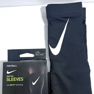 NIKE PRO FUSSBALL ARMSTULPEN MIT DRI-FIT-Technologie SCHWARZ, PAAR, L/XL, Neu mit Etikett - Bild 1 von 5