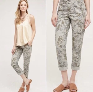 Anthropologie Hei Wanderer Cargos Floral Camo Cropped Hose Größe 4 - Bild 1 von 9