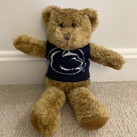 Vintage 2000 Penn State Beanie Bear Plush 8” Sweater Plushland Cancer Research Cover