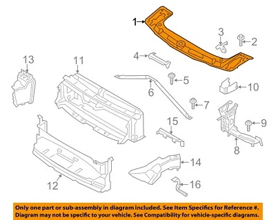 Soporte de núcleo de radiador BMW OEM 14-16 328i GT xDrive - barra de amarre superior 51647245786 Foto 1 de 2