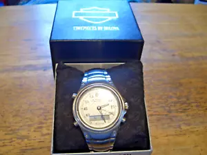 Men’s Bulova Alarm Chronoghaph Harley Davidson Watch w Box ~ New Battery - Picture 1 of 13
