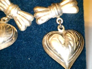 Sterling Heart Drop Earrings on Card still - Picture 1 of 4