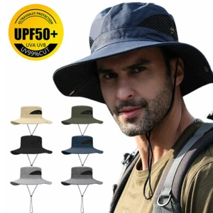 Men Women Bucket Sun Hat Waterproof Foldable Wide Brim Boonie Fishing Hiking Cap - Picture 1 of 55