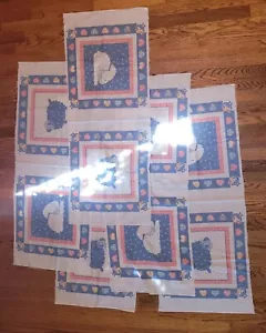 5 Wamsutta OTC Hallmark Cards Inc Aunti Em Bunny Rabbit Sheep Lamb Cotton Fabric - Picture 1 of 4