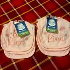2 Gerber 3 Piece Organic Cotton Infant Girls Pink Printed Dribbler Bibs NWT 6bib