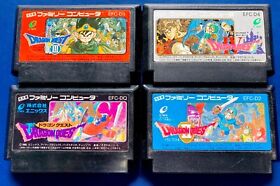 (4) Famicom NES Dragon Quest 1 2 3 4 Lot Nintendo Japan import Japanese Warrior