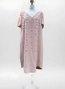 NEXT Tall Woman’s salmon/coral embellished tunic style short sleeve dress UK 16 - Picture 1 of 19