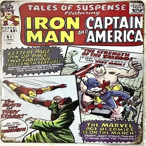TIN SIGN new 12x12 square Iron man Captain America superheroes Marvel Q13 - Picture 1 of 5