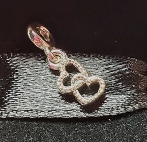 Genuine Pandora Bracelet Charm - Silver Love Two Entwined Hearts S925 ALE  - Picture 1 of 11